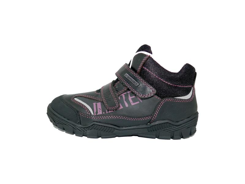 D.D.step vysoké dětské boty na suchý zip černé barvy 30-35, VODĚODOLNÉ